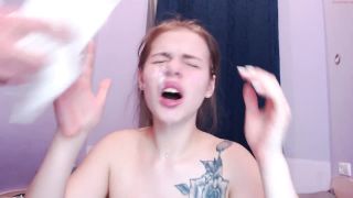 Pretty redhead sucks cock, do a footjob and jerks hard a cock until ge ...-9