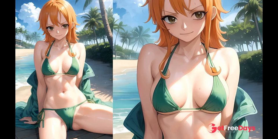 Nami from One Piece fucked on the beach