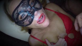 DutchCoupleContent - Dutch masked babe sucks big cock nice rimming and receives an big load of cum on her face and in eye-9