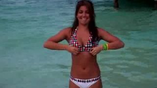 Shy GIrl Flashes on Public Beach public -3