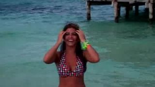 Shy GIrl Flashes on Public Beach public -5