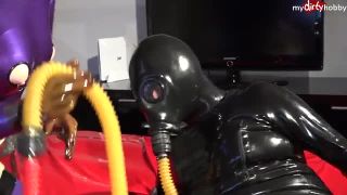 Latex gas mask and sniffing panties Quick View Porn - New...-5