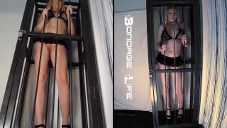 online video 8 lesbian nose fetish Bondage Life – Standing Cage Time Rachel Greyhound, bondage life on fetish porn-1