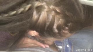 Teen makes a Public Blowjob in the Train  MaryVincXXX-3
