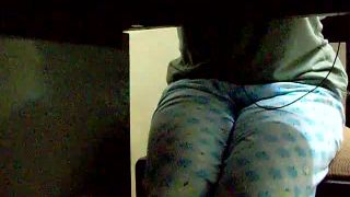 horny girl watching porn and cross leg masturbating under desk. hidden … webcam -5