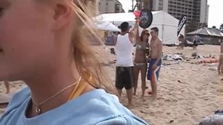 video 12 Spring break beer party on the beach of South Padre Island, Texas on public amateur night at the apollo-8