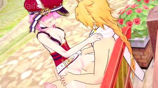 Wet Waifus - Charlotte gets Horny for some Sensual Sex - Genshin Impact Hentai-8