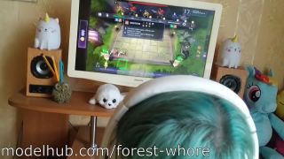 Forest Whore - Anal fisting while playing video game , punter fetish on amateur porn -2