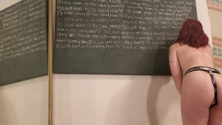 Slavegirlsammi in "Slavegirl Writes Lines On Chalkboard In Chastity"  on webcam facesitting fetish-6