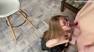Mysaaat - Spanked And Fucked Glasses Teen In Mini Skirt HD - Young teen-9