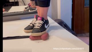 Sneaker and Barefoot Crush - Close View Cock Crush CBT.-2