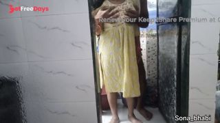 Indian Desi Bhabhi sex secretly with devar in bathroom. Indian Desi bathroom sex with bhabhi.-1