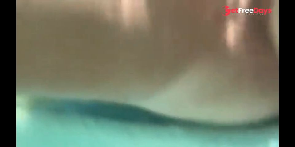 Underwater Creampie and Dildo in Pussy