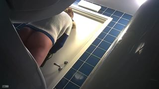 cute blonde girl in the toilet. hidden cam-6