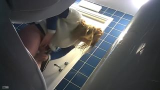 cute blonde girl in the toilet. hidden cam-8