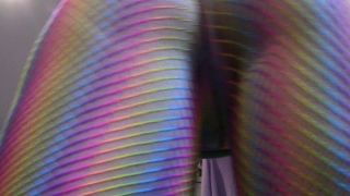 M@nyV1ds - MelanieSweets - Ass tease with rainbow fishnet pantyhose-6