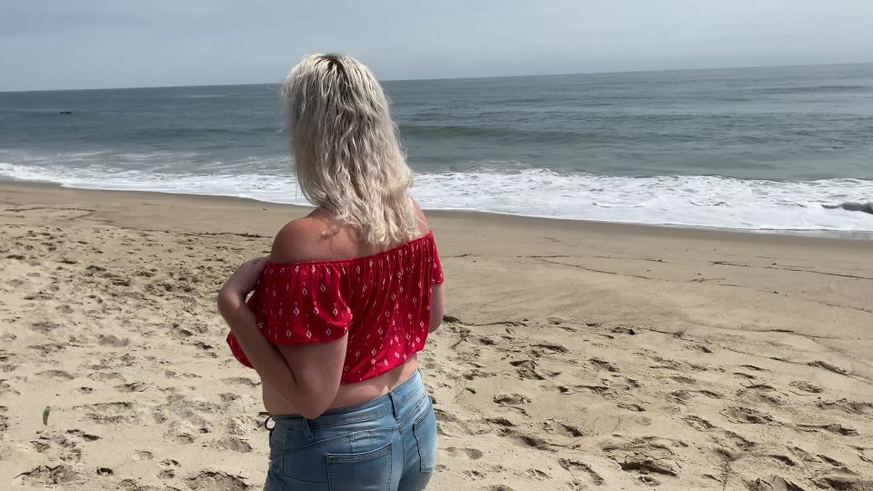 M@nyV1ds - Cameron Skye - MILF Public Beach Flashing and Pussy