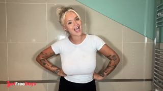 [GetFreeDays.com] Blonde with HUGE Tits Does Wet vs Dry in the shower Adult Clip June 2023-8