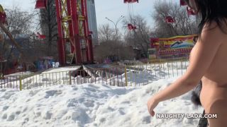 Naughty Lada - Stockings Flashing in the Park.-5