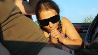 xSanyAny - Stranger Caught Me Jerking Off in a Car in a Public Park and Gave Me an Incredible BlowJob!!-8