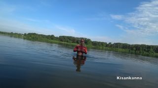 Kisankanna - Squirt In A Public Place. Swimming In The Lake With Cloth ...-0