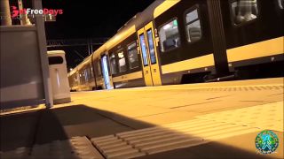 On the platform, risky, completely naked, I wait for the train and jerk off.-2