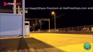 On the platform, risky, completely naked, I wait for the train and jerk off.-8