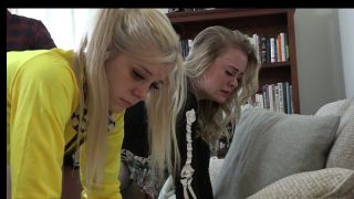 Belt and Paddle for Naughty Step Sisters Punished Together.-5