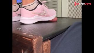 [GetFreeDays.com] Bestie cannot get enough of my Pink Nike Trainers stomping his cock. Porn Stream May 2023-4