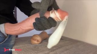 [GetFreeDays.com] Cane massaging the HUGE head of his cock until he cums and fills his entire condom Adult Stream March 2023-4