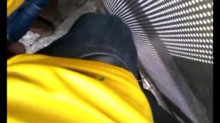 Pervert dude rubs cock in woman's pants-7