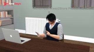 Boss has fun with secretaries one by one in the office-1