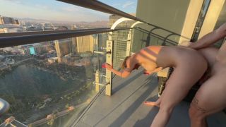 Homemade Fucking on the balcony of the Cosmo overlooking Las Vegas strip skinny blonde with perfect tits-5