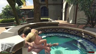 GTAHub - Tracey Cheats her Boyfriend with Trevor in the Pool! Blowjob and Anal sex! GTA Free Porn-6