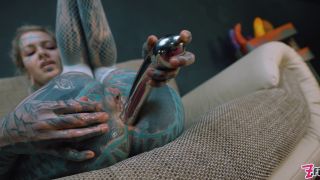 Tattoo Girl Masturbating With BIG STEEL TOY, ANAL Masturbation, Gape, A.-4
