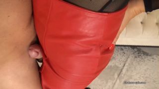 Cum on my vintage red leather skirt Fetish Liza Chateau Cuir (Femdom porn)-3