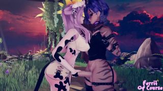 Profesora Two Girlfriends Fuck Outdoors on a Trail  ERP LEWD VR -0