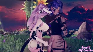 Profesora Two Girlfriends Fuck Outdoors on a Trail  ERP LEWD VR -3