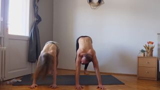 Workout Yoga Exercise Together For The First Time.-7