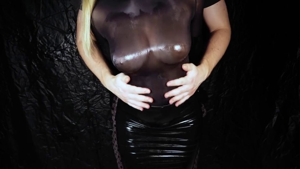 sweetshinygirl - Dirty Girl in Shiny Spandex and Latex Skirt gives Handjob till Cum