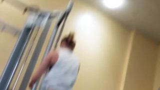 Hot ass and legs workout in the gym Voyeur!-5