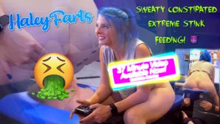 Sweaty Constipated Gamer Girl Unleashes Everything! Facefart Fartslave -3
