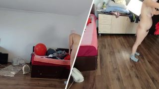 PinkyMadame - Brunette dances naked around the house.-5