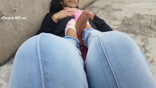 Handjob in public on lil feet n socks – Kinky Socks Foot!-5