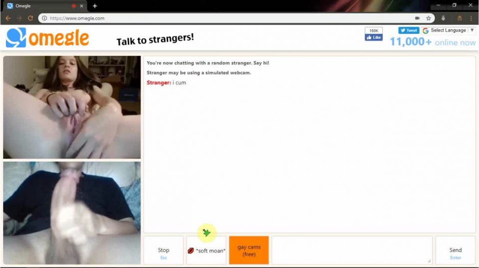 horny amateur girl fingering pussy and ass till squirting orgasm on omegle webcam