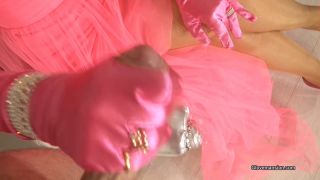 GloveMansion - Pink satin handjob POV - Fetish Liza.-4