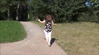 Ass Public ass in white leggings-7