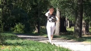 Ass Public ass in white leggings-9