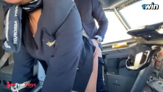 [GetFreeDays.com] Newbee flight attendant have to please both pilots right in the cockpit Porn Clip June 2023-6