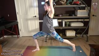 Caught Playing During Yoga After Headstand Cumming strapon Mistress Mercer-4